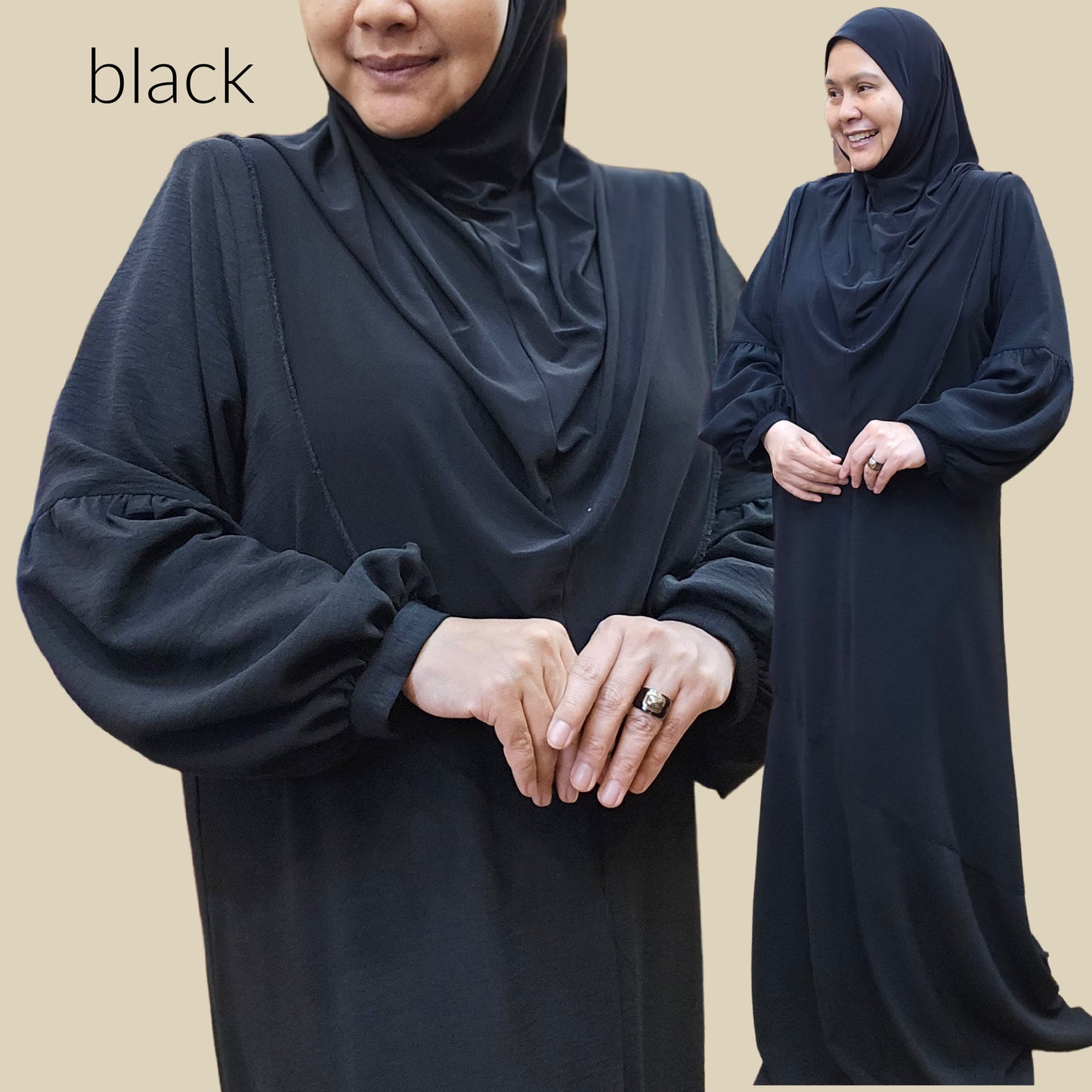 Jubah Puff Sleeves