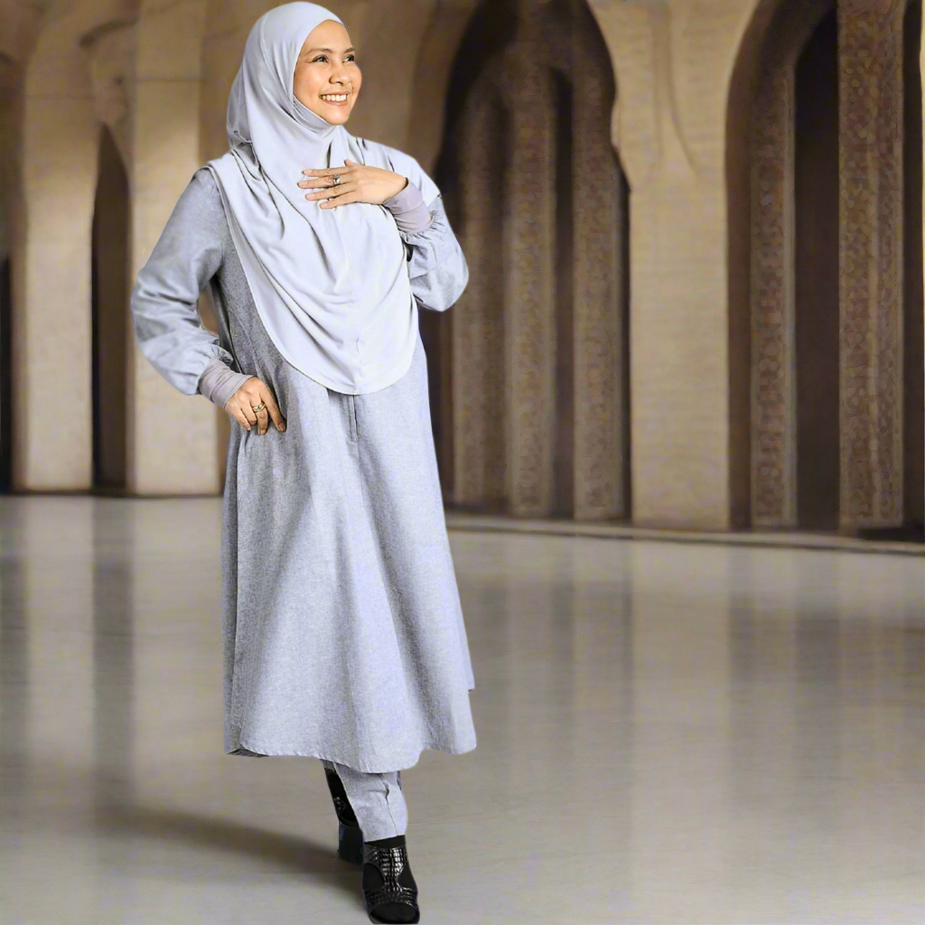 Ihram Pantsuit B ~ Purplish Grey