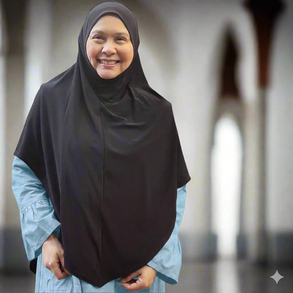 Black Lycra Tudung Munawwarah