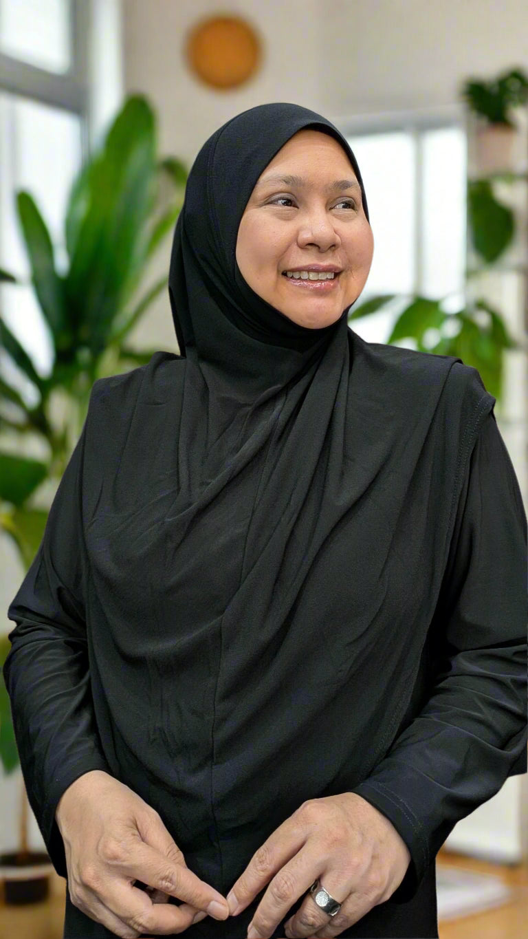 Black Lycra Tudung Munawwarah