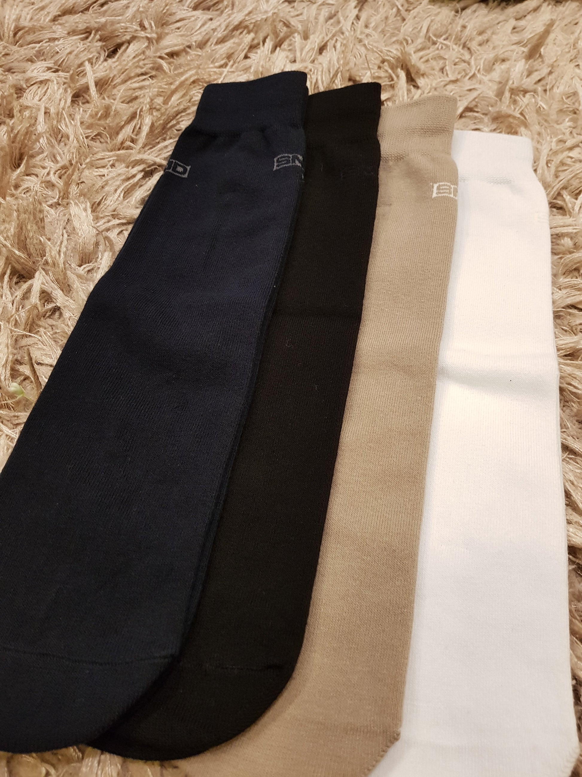 Black, Light Beige, White , Navy Blue - Set of 4