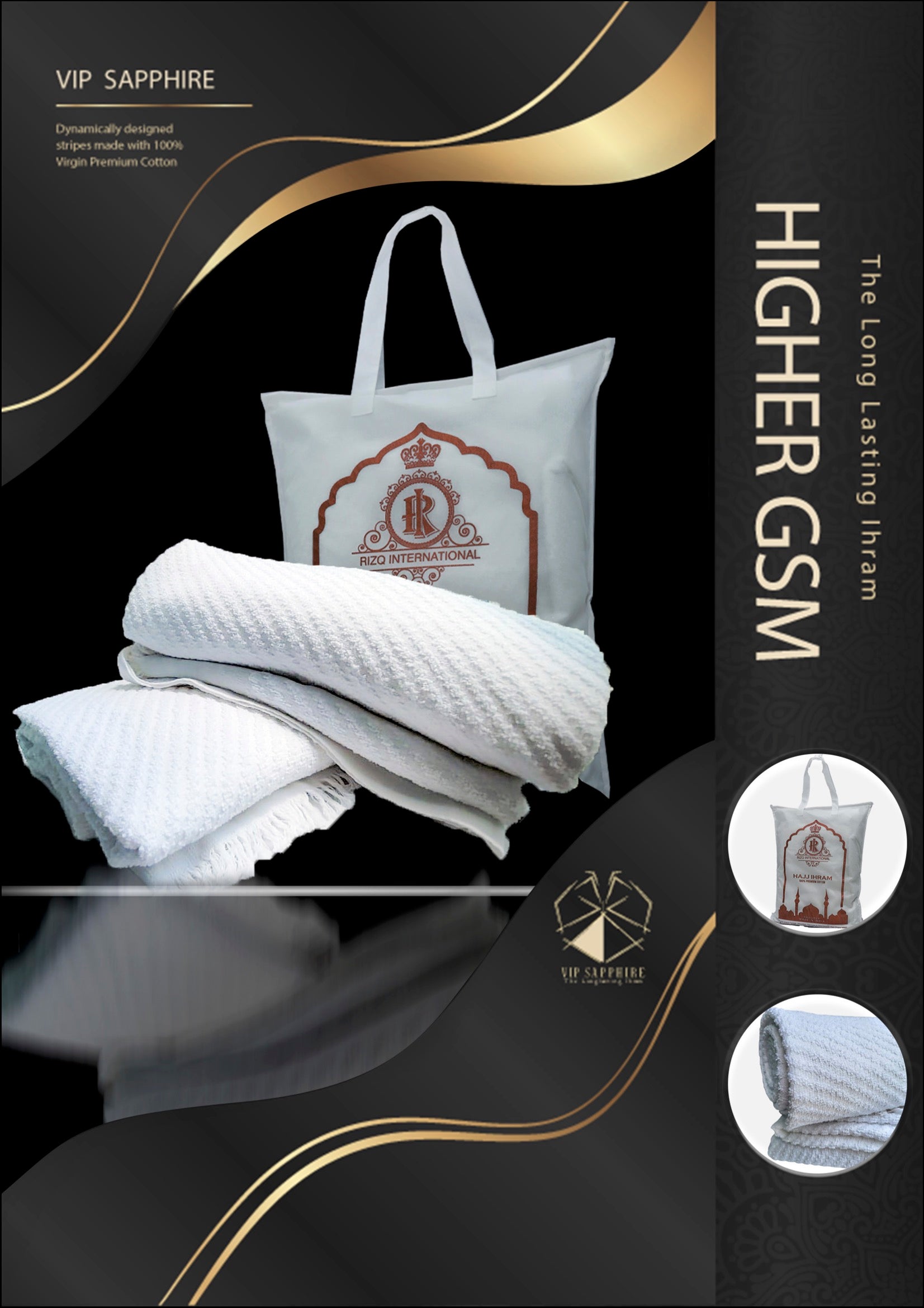 Premium Ihram - Sapphire / Topaz by Rizq with hydrocool