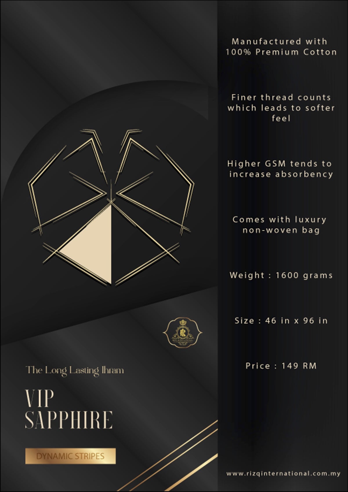 Premium Ihram - Sapphire / Topaz by Rizq with hydrocool