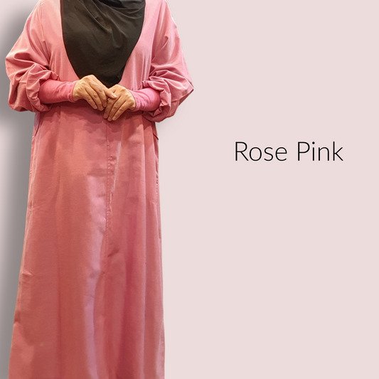 Cuffed Cotton Maxi - Rose Pink